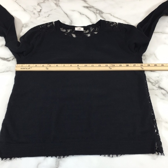 Cabi Black Knit Lacey Back Sweater Womens Small‎ Crew Neck Pullover - Picture 7 of 9